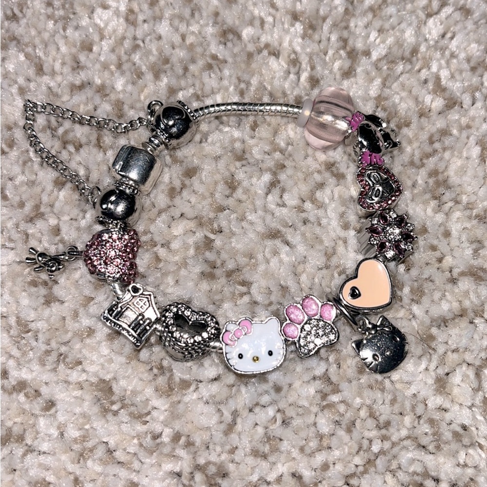 Hello Kitty Pink Theme Charm Bracelet
